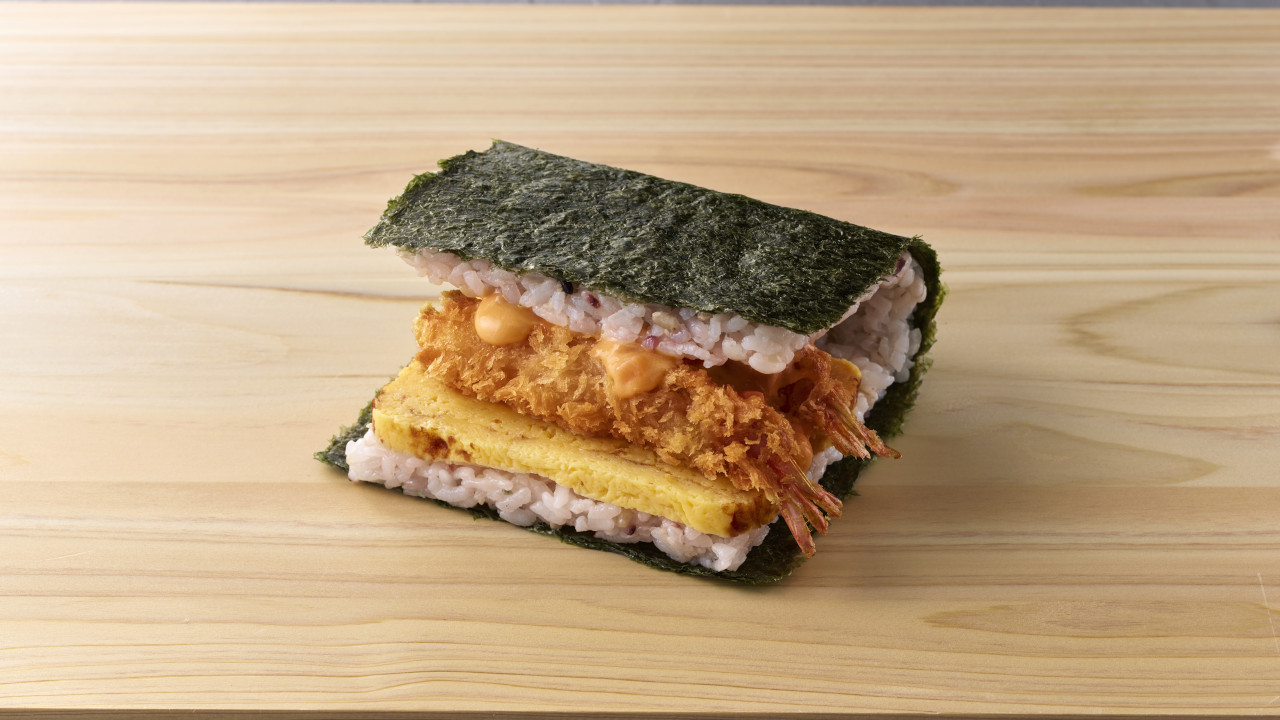 サンドめし（えびフライ）